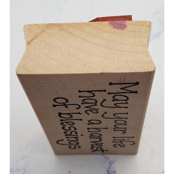 May Your Life Have a Harvest Of Blessings A Country Welcome Wood Mounted Stamp - Picture 5 of 7